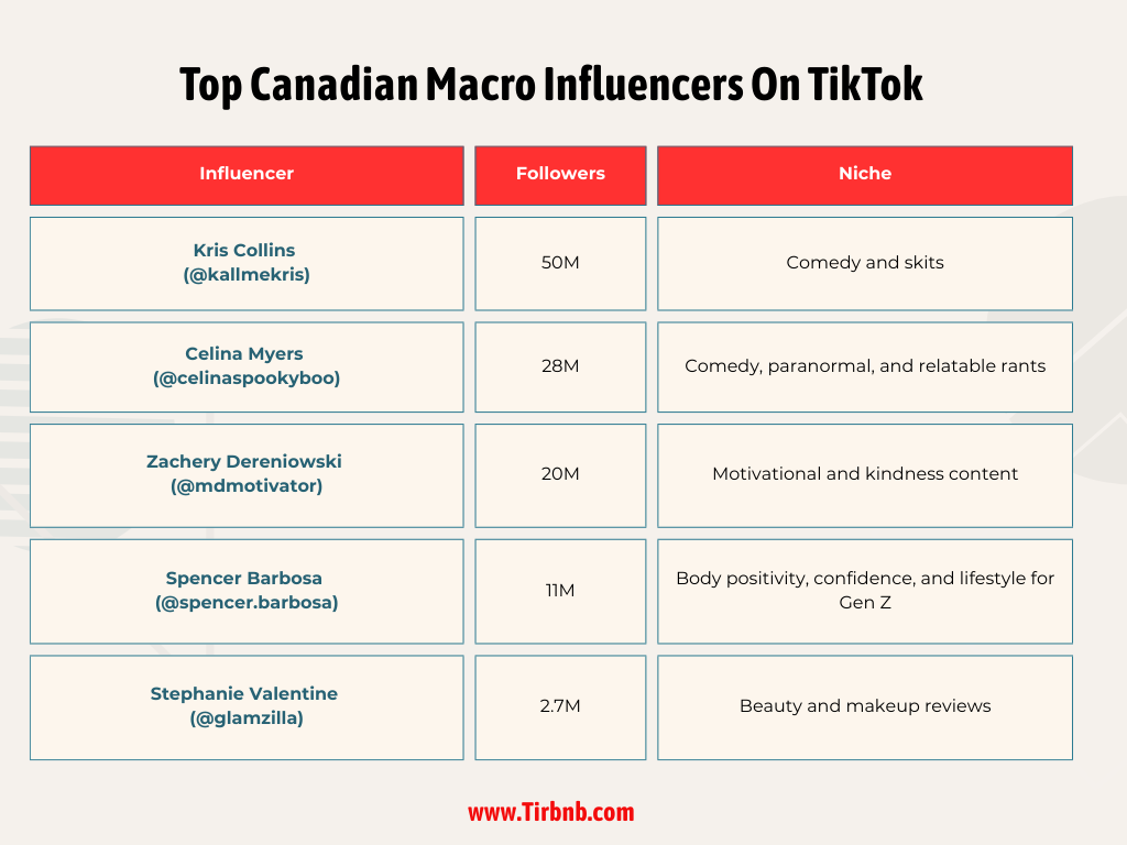 Top Canadian Macro Influencers On TikTok
