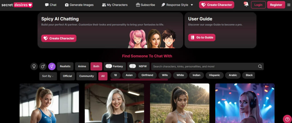 Secret Desires Homepage